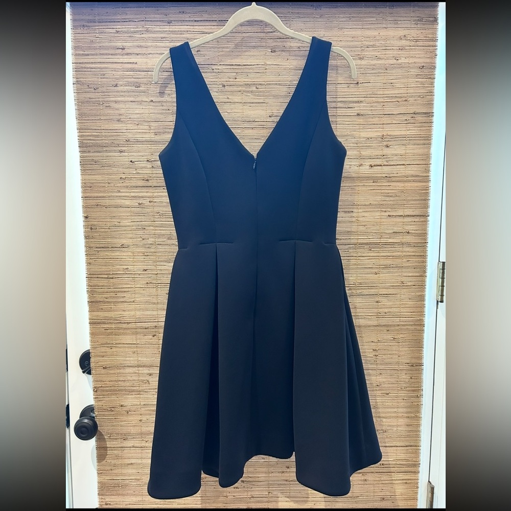 Anthropologie Ali Ro Navy Fit and Flare Pleated Dress Size 6 Ravine Flared Dress - Picture 6 of 9